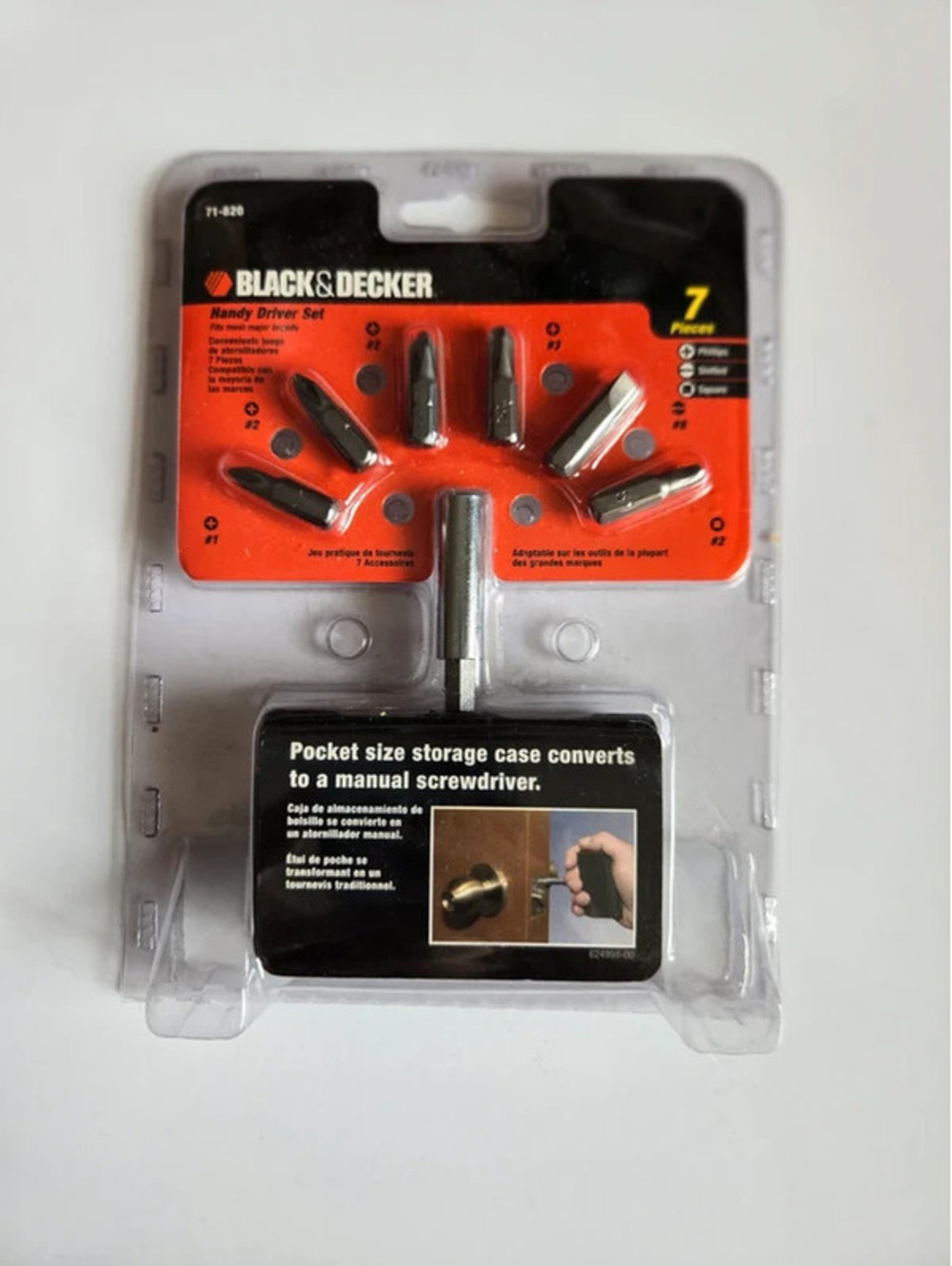 Black & Decker 7-Piece Handy Driver Bit Set – New Sealed
